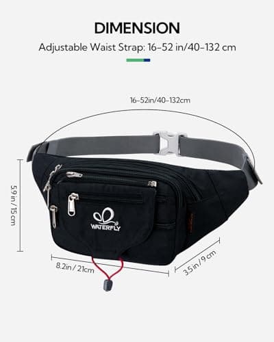 Waterfly Bum Bag Large Waist Fanny Pack with Multi-Pockets for Men Women — view 2