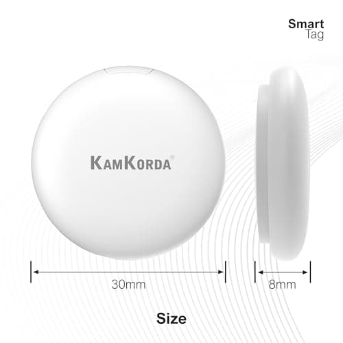 KamKorda Smart Tag Tracker, Bluetooth Key Finder, GPS Tracker Tag for Keys, Wallet, Pets, Luggage Tracking Device Compatible with iOS – White (White - 1 Pack) — view 2