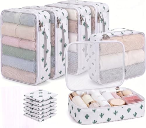 6pcs Foldable Large Packing Cubes, Travel Suitcases Organiser