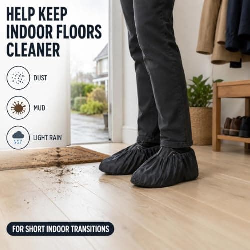 quyueug 4 Pack Waterproof Shoe Covers, Reusable Non-Slip Overshoes, Black — view 5