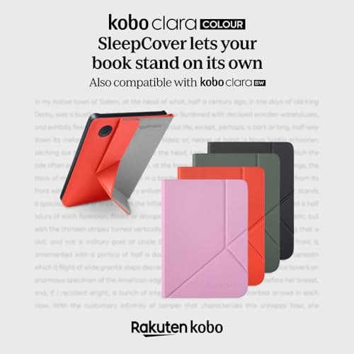 Kobo Clara Colour/BW SleepCover Case, Candy Pink, Vegan Leather — view 2