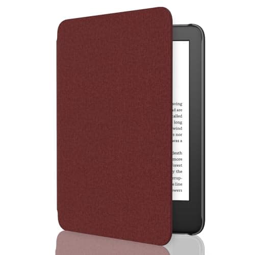 MoKo Case Fits 6" Kindle Basic 11th Generation 2024/2022, Denim Wine Red