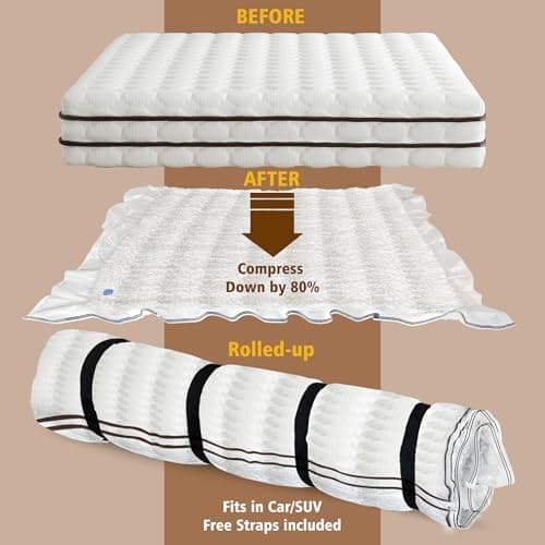 Oumaru Mattress Vacuum Bag for Moving, Vacuum Seal Bag for Memory Foam or Latex Mattress, Mattress Compression, Storage for Returns, and Moving (King/Double 4ft Small Double) — view 4