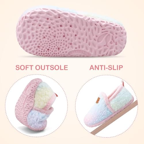 JIASUQI Toddler Slippers Boys Girls Slip on House Shoes Lightweight Baby Sock Shoes Outdoor Kid Walking Shoes(DtPink 152,UK Size 6.5-7) — view 4
