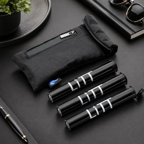 LITT Stash Bag Discreet Smell Proof Bag with Velcro Fastener, Zip - Leather Storage Case - Odour Resistant Pouch - Portable Accessory Bag (Pocket Pouch with Tubes). — view 5