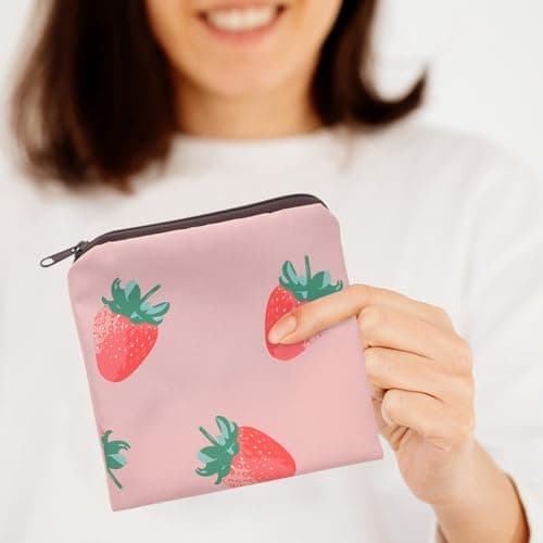 OKUMEYR 4pcs Sanitary Pad Storage Bags with Zipper, Polyester Feminine Hygiene Period Bags, Portable Decorative First Period Kit for School Or Travel — view 5
