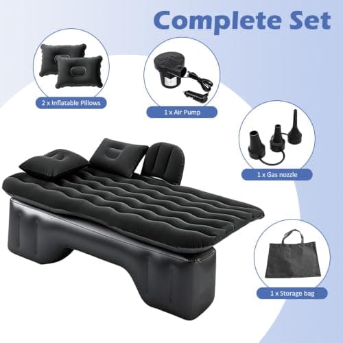 Car Air Mattress With Backrest,12V Pump,2 Pillows & Storage Bag For Camping — view 3