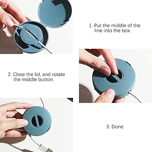 SITAKE 4 Pack Empty Expandable Compact Versatile USB Cable Organizer for USB Cable, Charging Cables and Small Accessories (4 Pieces Round) — view 5