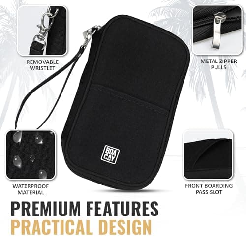 BOACAY Family Passport Holder, RFID Travel Wallet for Women & Men, Document Organiser, Holiday Essentials & Waterproof Cover for Tickets, Money, Cards — view 4