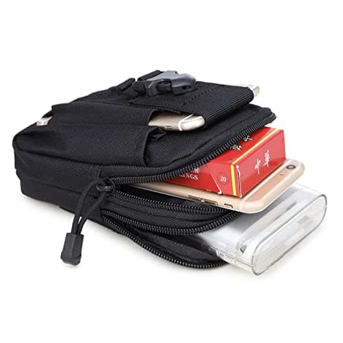 ZhaoCo Multi-Purpose Poly Tool Holder, Tactical Molle EDC Pouch Utility Gadget Belt Waist Bag with Cell Phone Holster for Sports Hiking Camping - Black — view 4