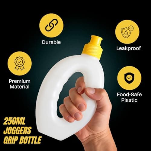 HOMESHOPA Joggers Grip Bottle, 1 Pack 250ml Handheld Plastic Water Bottle, Leakproof Spout, Easy-Grip Design for Running, Walking, Gym, Outdoor Fitness & Daily Hydration — view 3