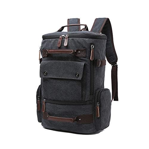 WTiger Canvas Backpack with 15.6" Laptop Compartment - Ideal for Men & Women Multiple Pockets for Travel, Outdoor Activities, and School Use Black