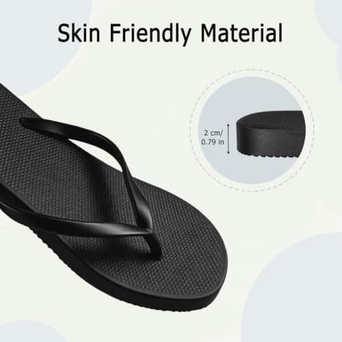 FuncHardwa Comfortable PVC Flip Flops for Women, Non-Slip Women's Flip Flops, Lightweight Thong Sandals for Shower and Swimming(Gold-5/6) — view 5