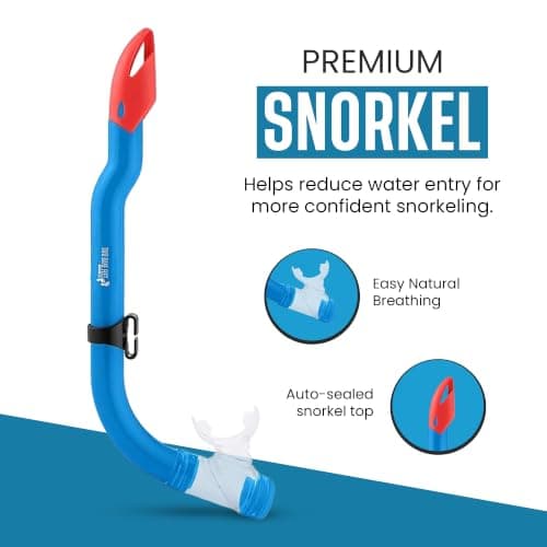 Two Bare Feet Snorkel and Mask PVC Diving Set – (Kids) Snorkeling Gear with Anti-Leak Design, Comfortable Fit, Clear Vision Lens, and Adjustable Straps for Diving, Swimming & Watersports (Aqua) — view 4