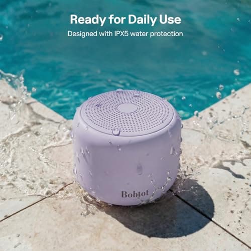 Bobtot Portable Bluetooth Speakers with Strap Mini Speaker, Purple — view 4