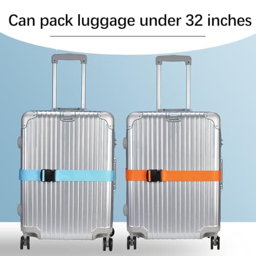 Luggage Straps for Suitcases Strap Suitcase Belts, Heavy duty Luggage Straps, Adjustable,Premium Accessory for Travel Bag Closure (Blue, 4pcs) — view 4