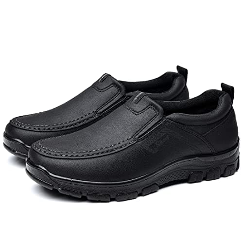 COSIDRAM Mens Loafers Slip on Casual Shoes Fashion Walking Moccasin Business Office Dress Outdoor Black 9.5 — view 6