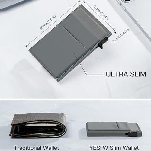 Protected Aluminum Card Organizers with Release Mechanism Easy to Use for Business Travel Essential Aluminum Card Case — view 3