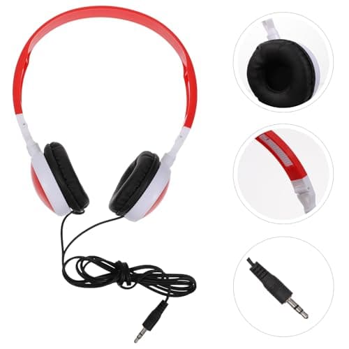 BESPORTBLE Wired Over-Ear Headphones Foldable Stereo Headset Microphone for School and Travel, Comfortable Burgundy Headphones Compatible Phone and Computer — view 3