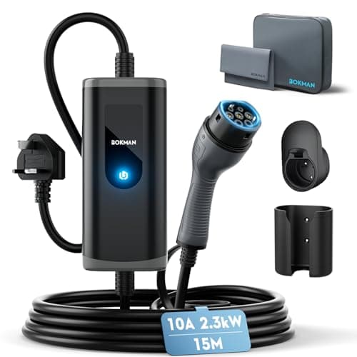 bokman EV Charger Type 2 to 3 Pin Plug 2.3kW 15M