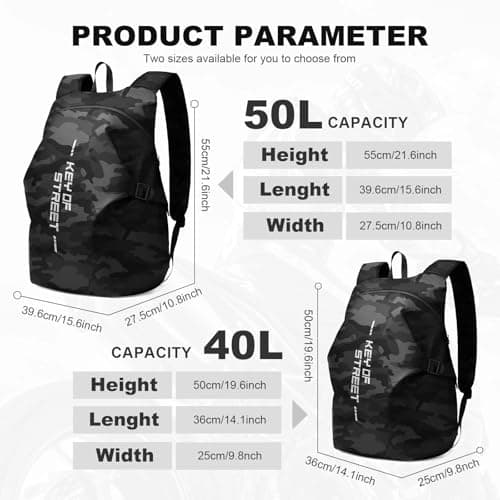 HYC00 Motorcycle Backpacks for Men Women Waterproof Helmet Backpack, Motorcycle Accessories, Laptop Bags, Travel Backpacks, Student School Bags — view 3