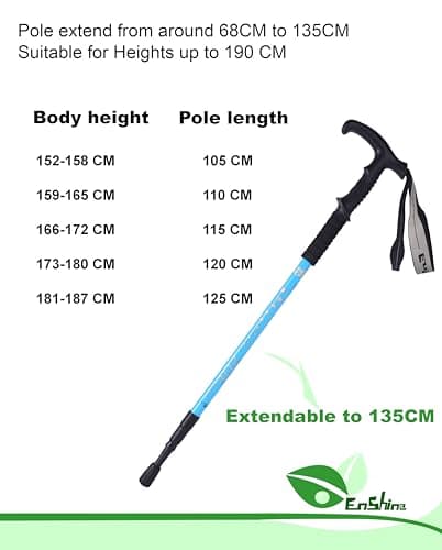 Hikehobby® Antishock With Handle Trekking Walking Hiking Stick Pole (Blue) — view 6