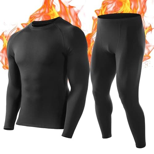 Roadbox Men's Thermal Underwear Set, Fleece Lined Base Layer Long Johns