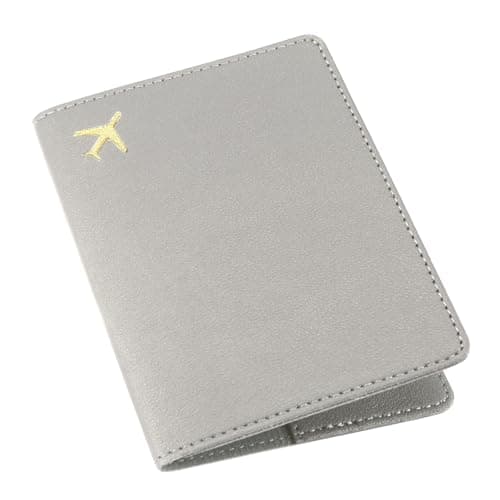 ILIYAH PU Leather Passport Holder Cover for Women Men Credit Cards Boarding Passes Travel Wallet Case(Grey)