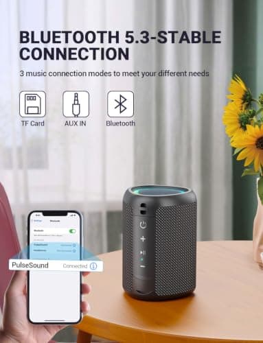 UOHHBOE Portable Bluetooth Speaker 20W, IPX7 Waterproof with Stereo Sound — view 3