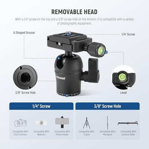 NEEWER TP09 Carbon Fiber Mini Tripod Compatible with iPhone Camera Webcam — view 4