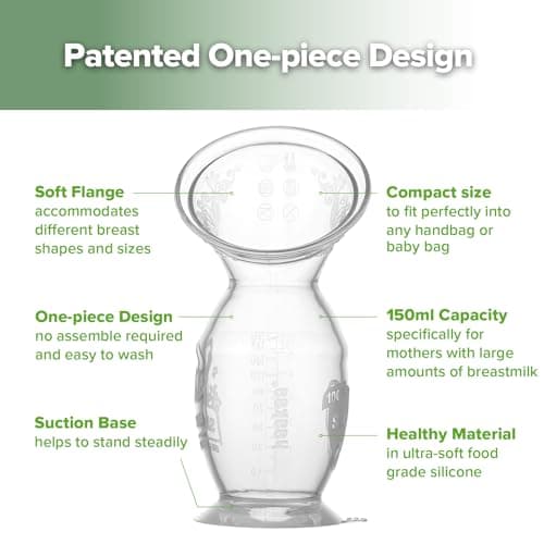 haakaa Manual Silicone Breast Pump with Suction Base and Silicone lid Set, One-Piece Design, Hands-Free Silent Operation, Natural Suction, Spill-Proof & Easy to Clean, 5oz/150ml, Blush — view 4
