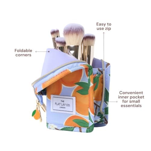 The Flat Lay Co Standing Makeup Brush Case, Mediterranean Oranges — view 4