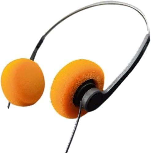SelHeng Retro Headphones Wired, Retro Over-Ear Earphones, Mini Stereo Lightweight Headphones with Cord, 80s 90s Vintage Headset Wired, Headphone for Most Mobile Phones Playback (Orange)