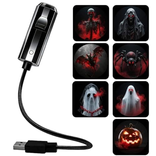 Halloween Window Projector, Plug and Play HD Star Projector,7PCS