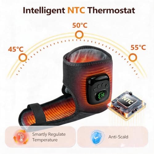 3 in 1 Wireless Foot Massager with Heat, 4 Compression Modes, Black — view 6