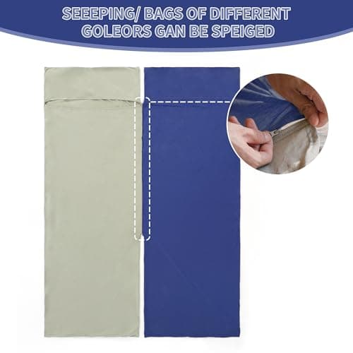 Naturehike Cotton Sleeping Bag Liner 210 x 75 cm, Cotton Travel Sheet Camping Sleep Bag Liner with Pillow Slot, Portable Lightweight Backpacking Essentials for Camping Hostels Picnic Hiking — view 3