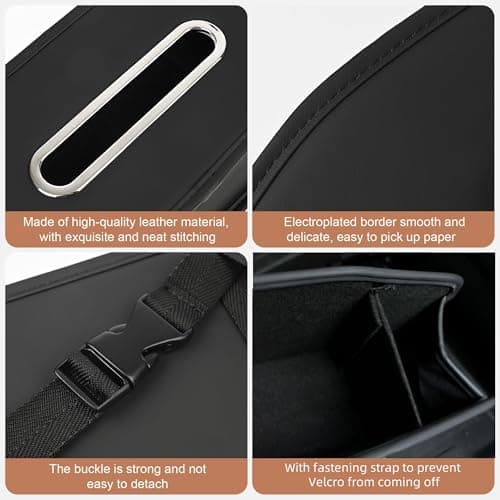 Qirc Car Seat Back Organizer with 2 Cup Holder, Headrest Backseat Hanging Storage Box with Hooks, Multifunctional Car Rear Seat Tissue Box Storage for Home and Travel (Black) — view 3