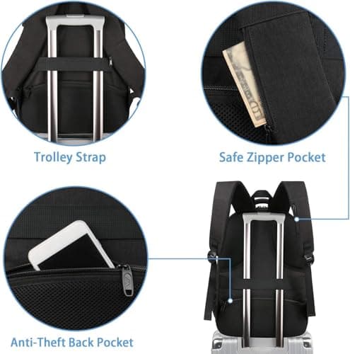 MATEIN Large Expandable Rucksack Fit 15.6 Inch Laptop for Men Women, Black — view 5