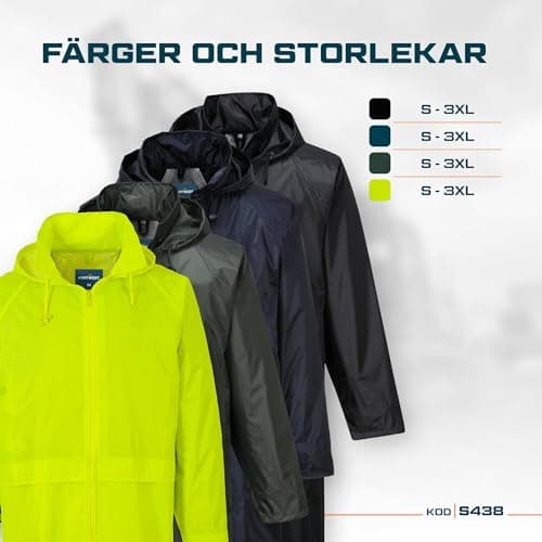 Portwest S438 Classic Rain Jacket Waterproof Hooded Lightweight — view 3