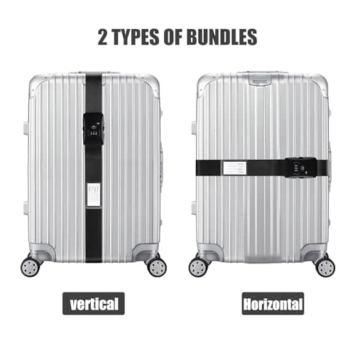 Veki Luggage Straps with TSA Approved Lock, Suitcase Strap, 1pc Black — view 2