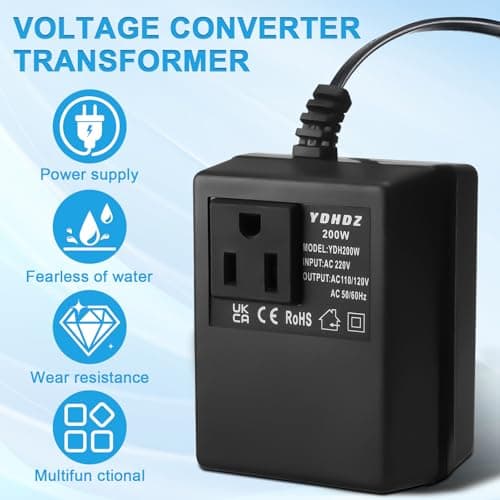200W Step-Down Power Supply voltage converter 220V/240V to 110V/120V(UK Plug), Smart and Efficient Temperature-Protected Adapter, Suitable for WiFi, POS Machines and Power Bank — view 6