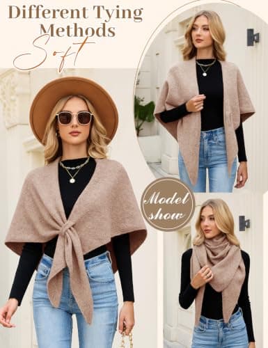 heekpek Winter Shawl Wraps Women Triangle Scarf — view 3