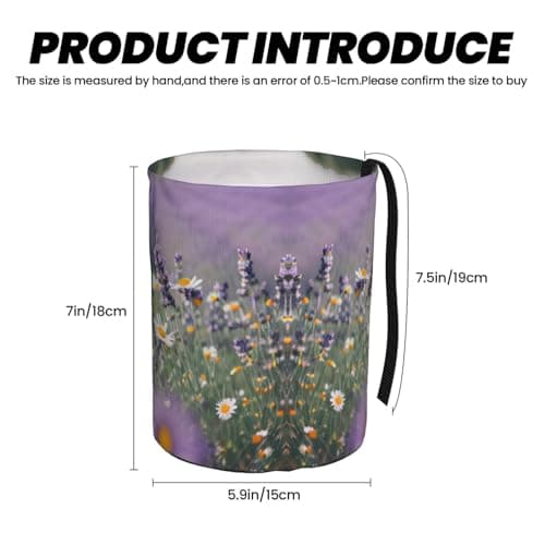 MDATT Lavender And Daisies Car Trash Can Leak-Proof Organizer For Long Road Trips And Family Vacations — view 3