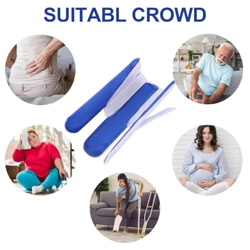 Sock Aids for Putting Socks On and Off Sock Aid Compression Stocking Applicator with Three Finger Sock Helper Sock Puller Aid Sock Assist Device for Elderly Disabled Pregnant Diabetics Blue — view 2