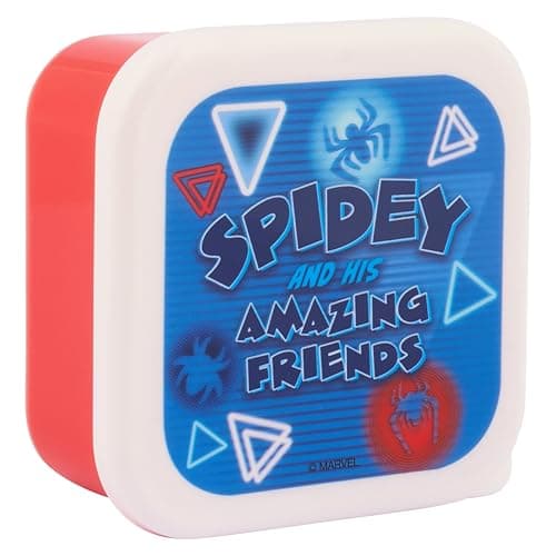 Marvel Spidey Amazing Friends Stackable Lunch Boxes - Set of 3, Durable & Eco-Friendly, Ideal for Kids & Superhero Fans - Perfect for School, Picnics & Travel, Blue & Red — view 5