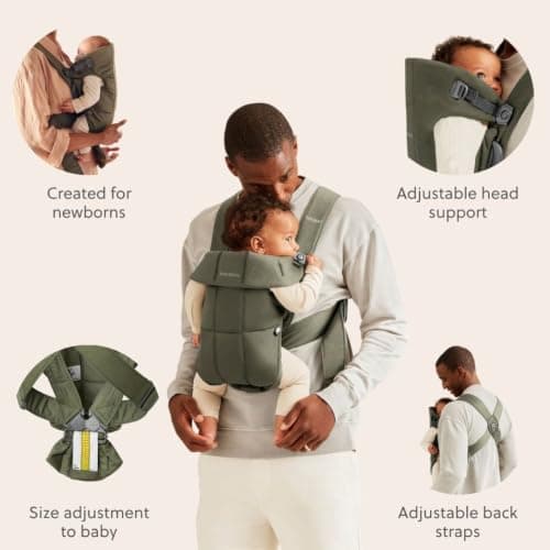 BabyBjörn Baby Carrier Mini, Woven, Dark Green — view 4
