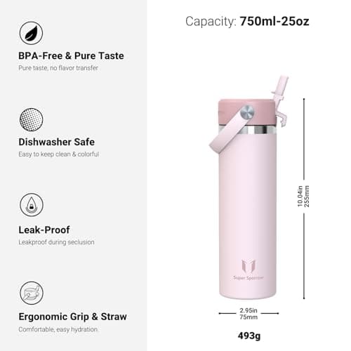 Sparrow Insulated Water Bottle with Straw Metal Water Bottles Drinks 750ml — view 3