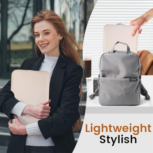 Aucase 13 13.3 14 inch Laptop Sleeve Leather Case, Water Resistant Puffy Protective Bag for Macbook Pro 14 Macbook Air 13 inch/HP/LENOVO/ACER/ASUS/DELL Chromebook Matebook 14 — view 5