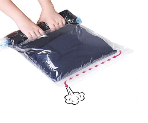 ZWMYF Small Vacuum Storage Bag, Roll-up Storage Bags, 12 Pack Travel Compression Bags, No Pump or Vacuum Needed, Reusable Space Saver Bags,Perfect for traveling(6(70x50) cm 6(50x35) cm) — view 2