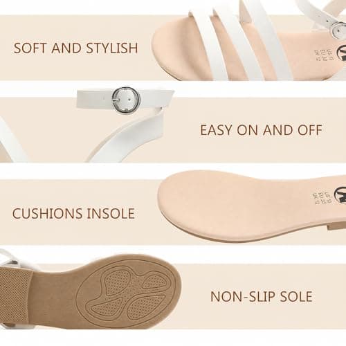 MIXIN Girls Sandals Flat Sandals summer shoes White 13 — view 4